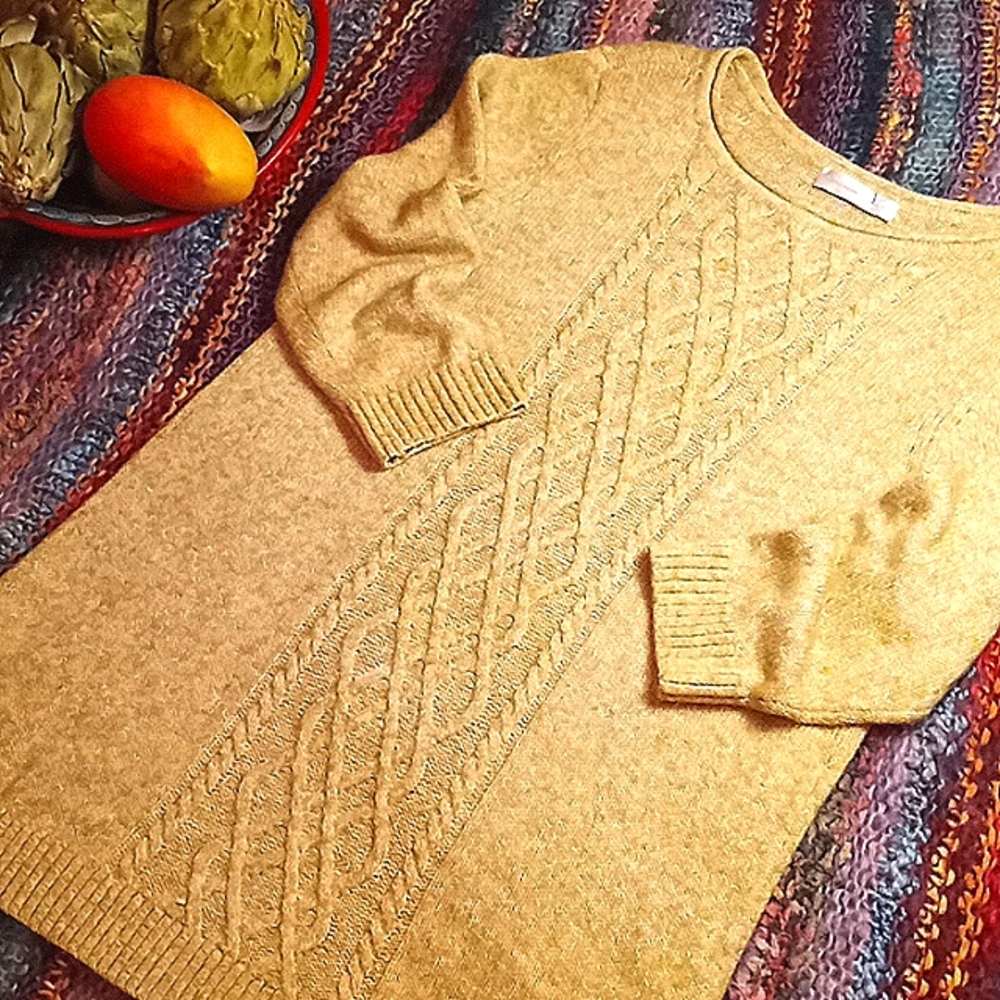 COTTON Christopher & Banks cable knit tunic sweater #C088